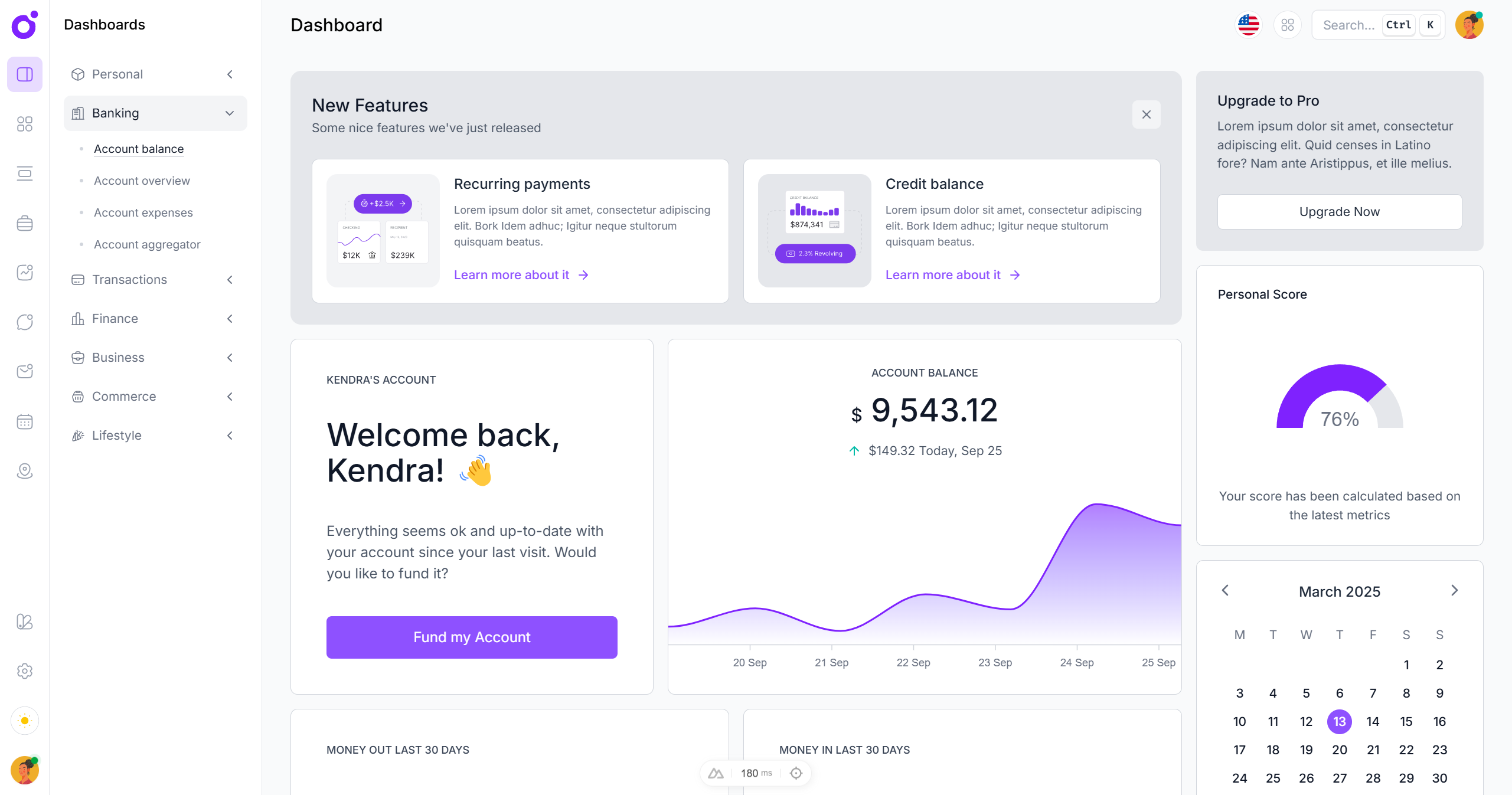 Tairo - Balance dashboard
