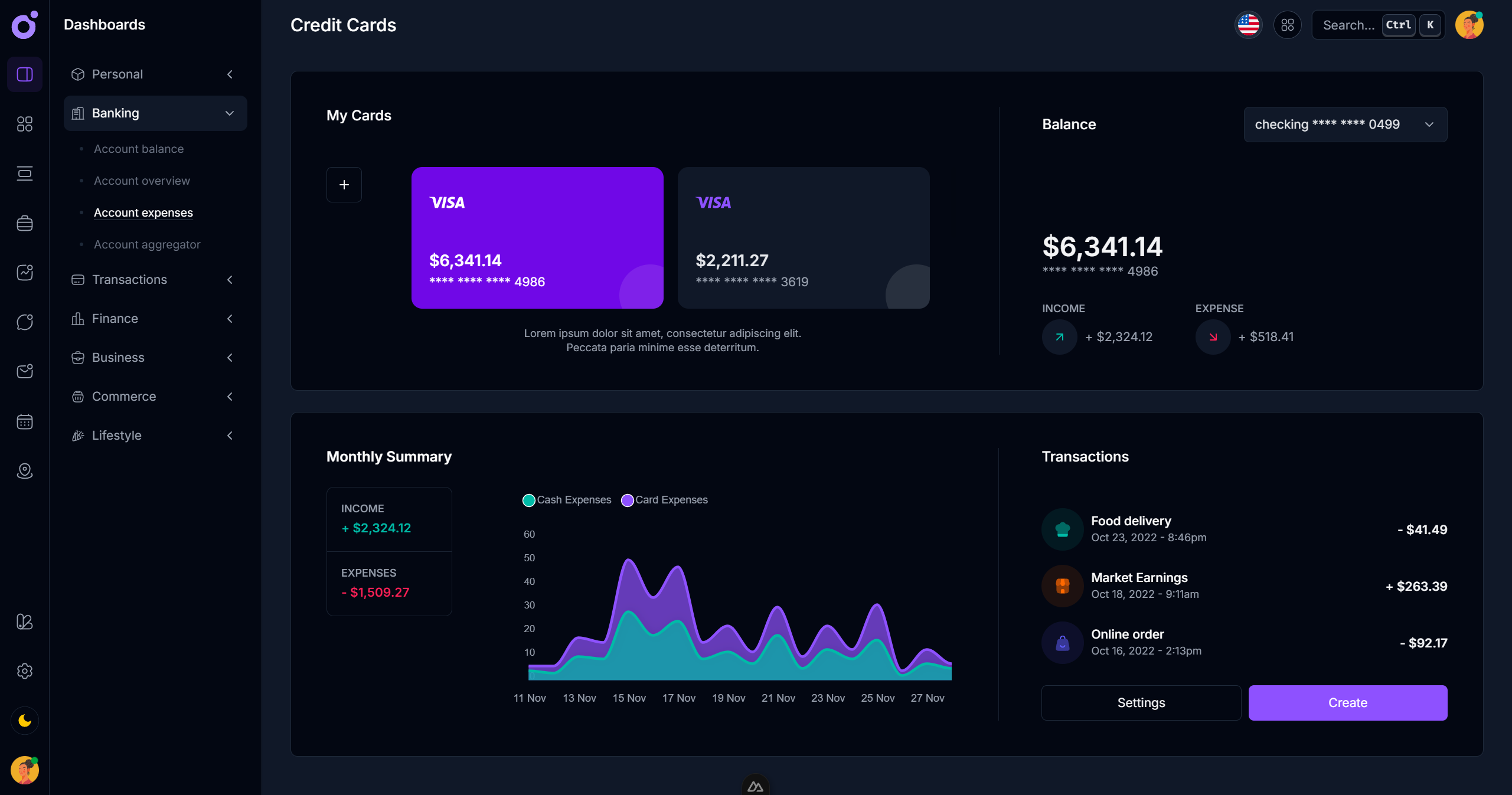 Tairo - Banking dashboard v2