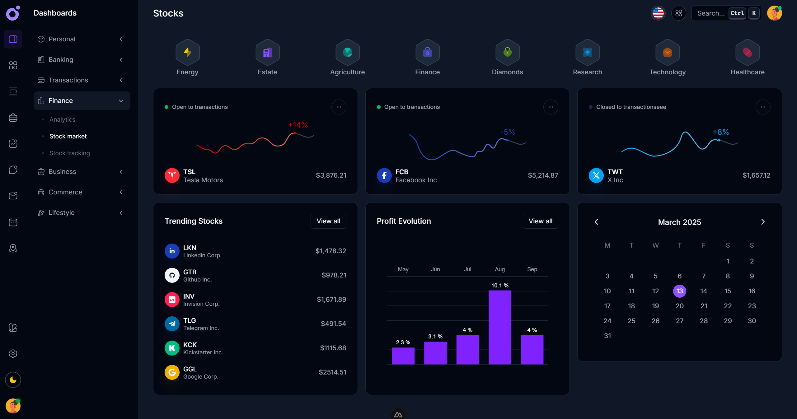 Tairo - Stocks dashboard