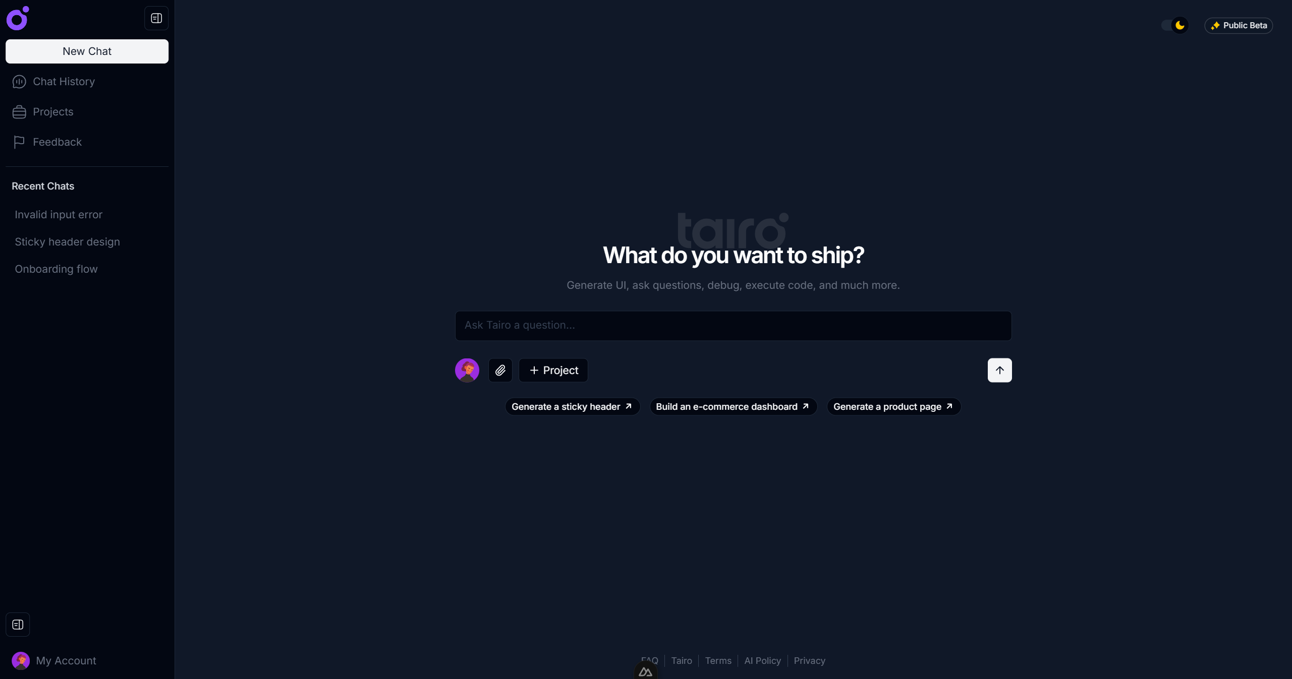 Tairo - AI Interface