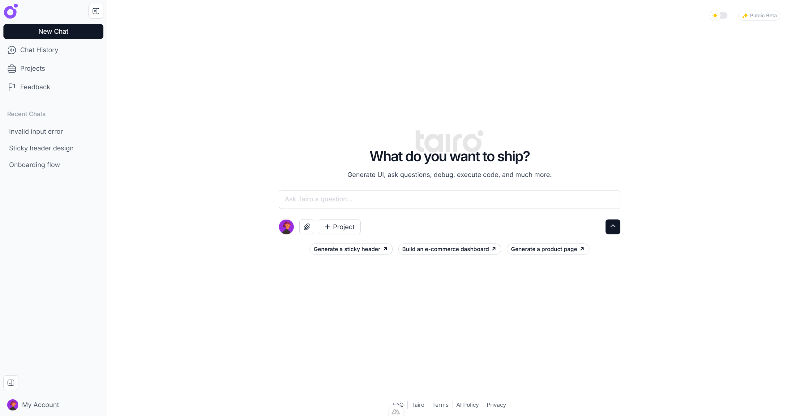 Tairo - AI Interface