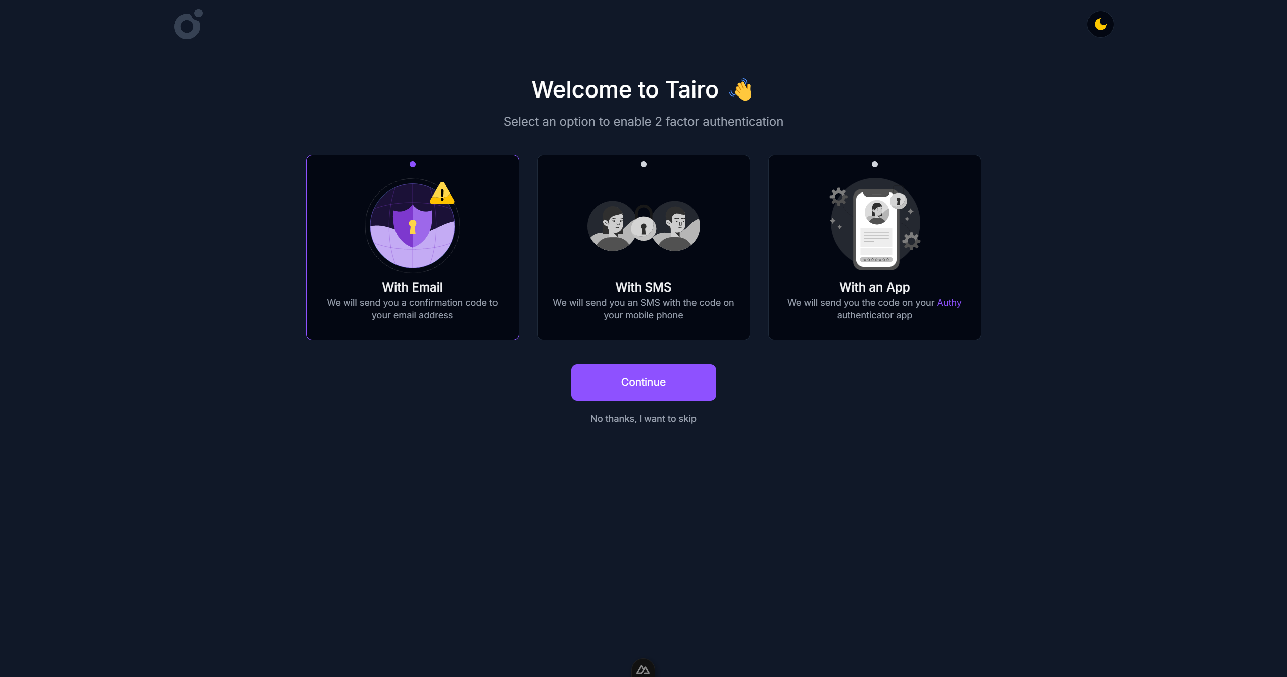 Tairo - Onboarding 1