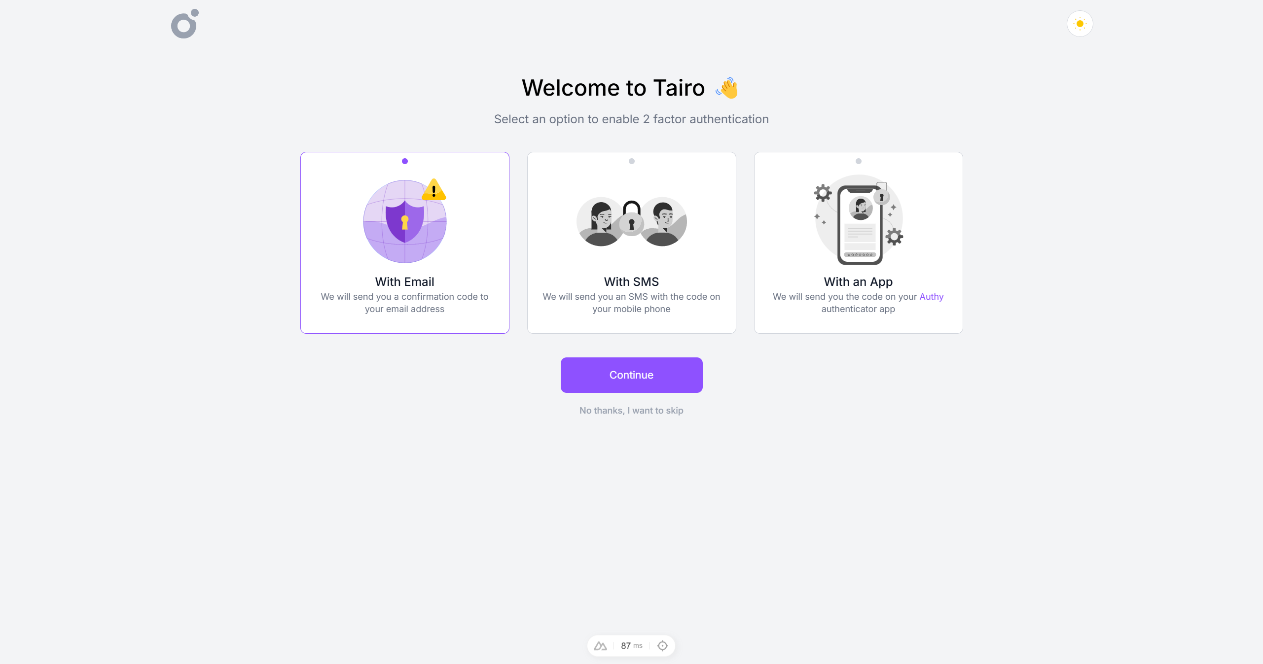 Tairo - Onboarding 1
