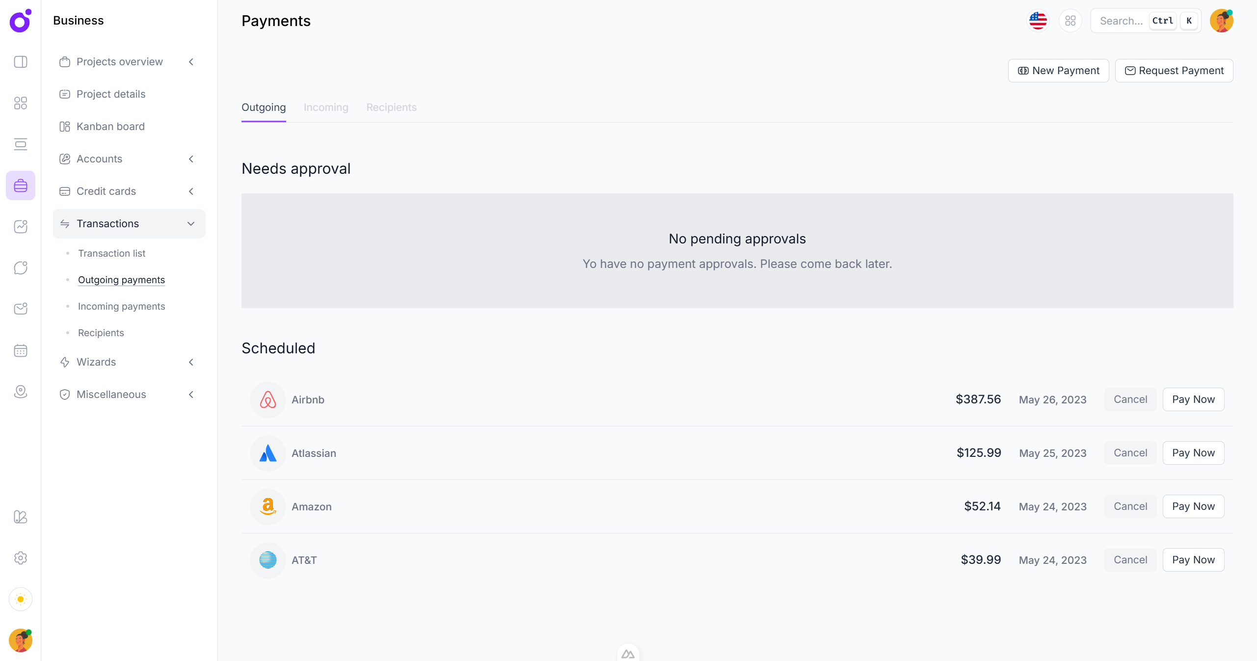 Tairo - Outgoing payments