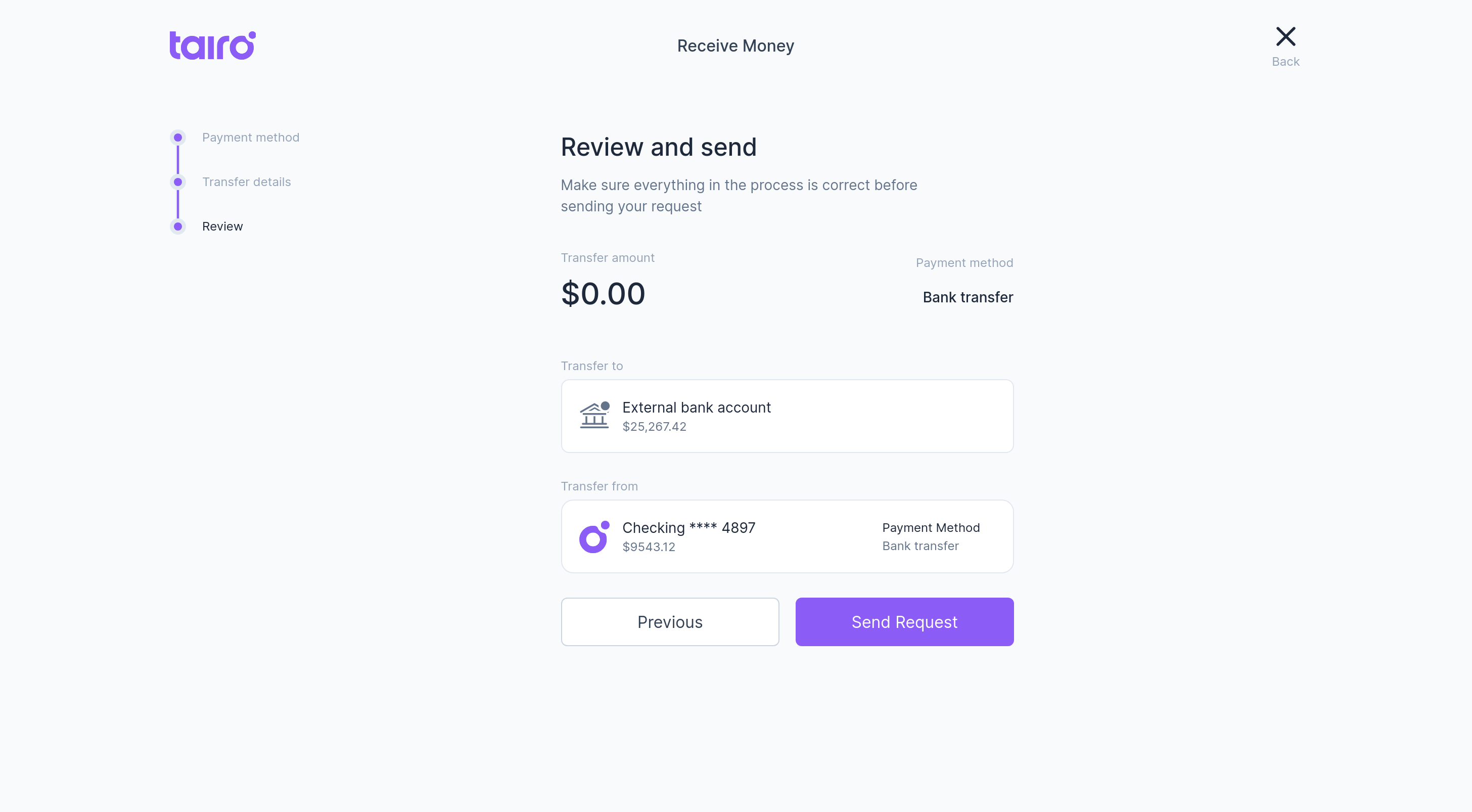 Tairo - Receive - Step 3