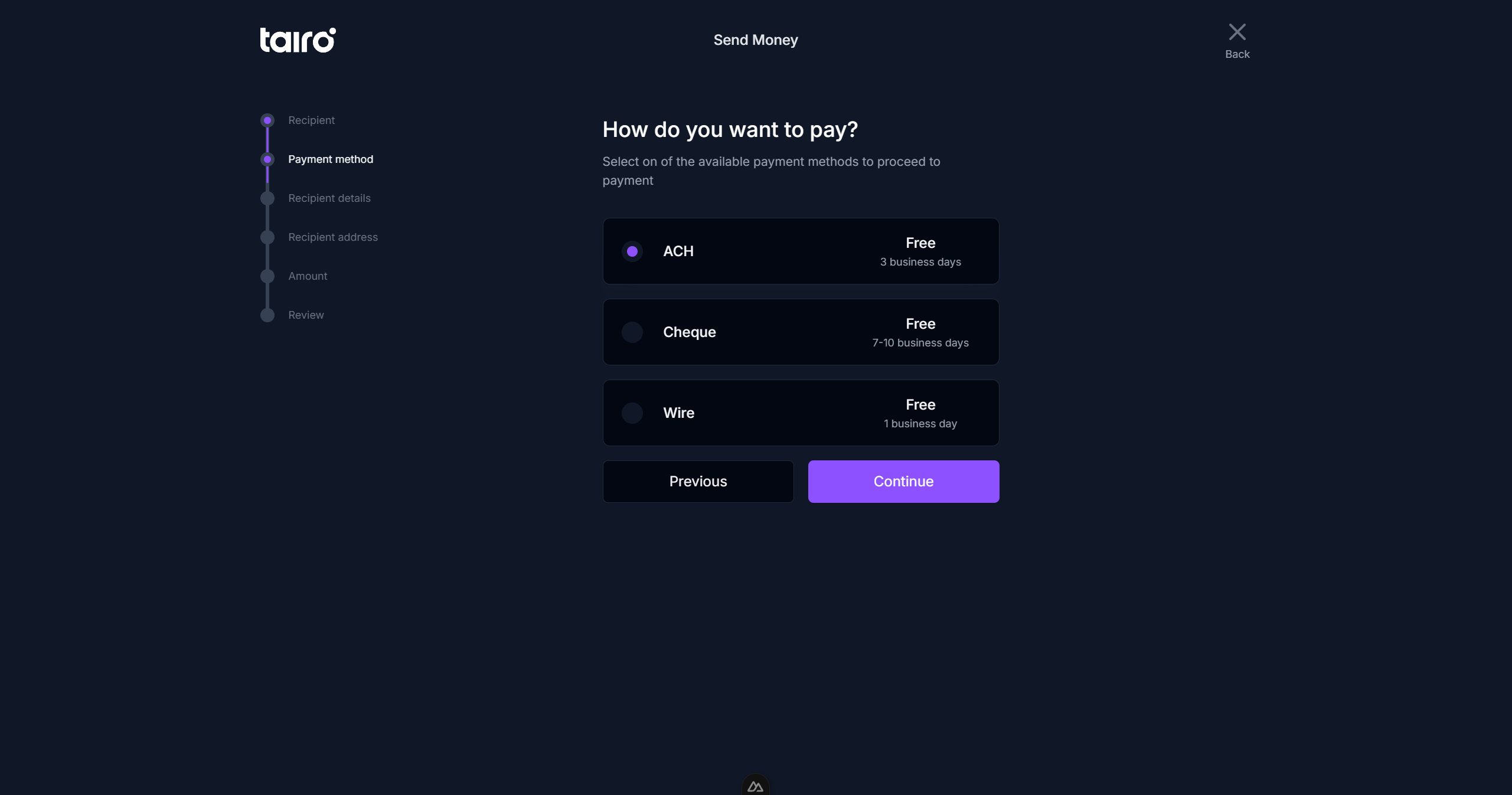 Tairo - Send - Step 2