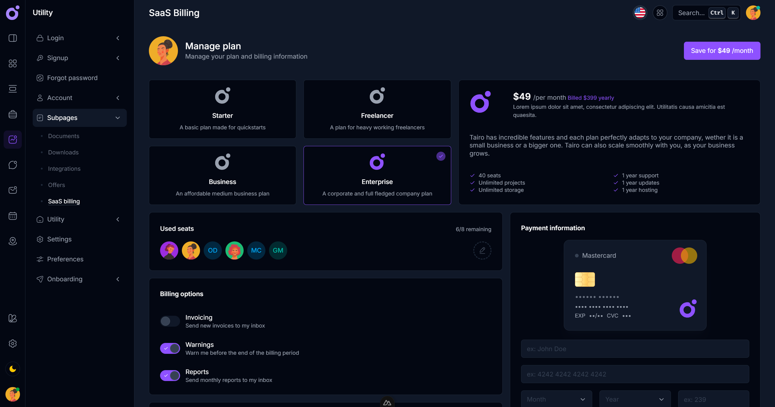 Tairo - SaaS billing