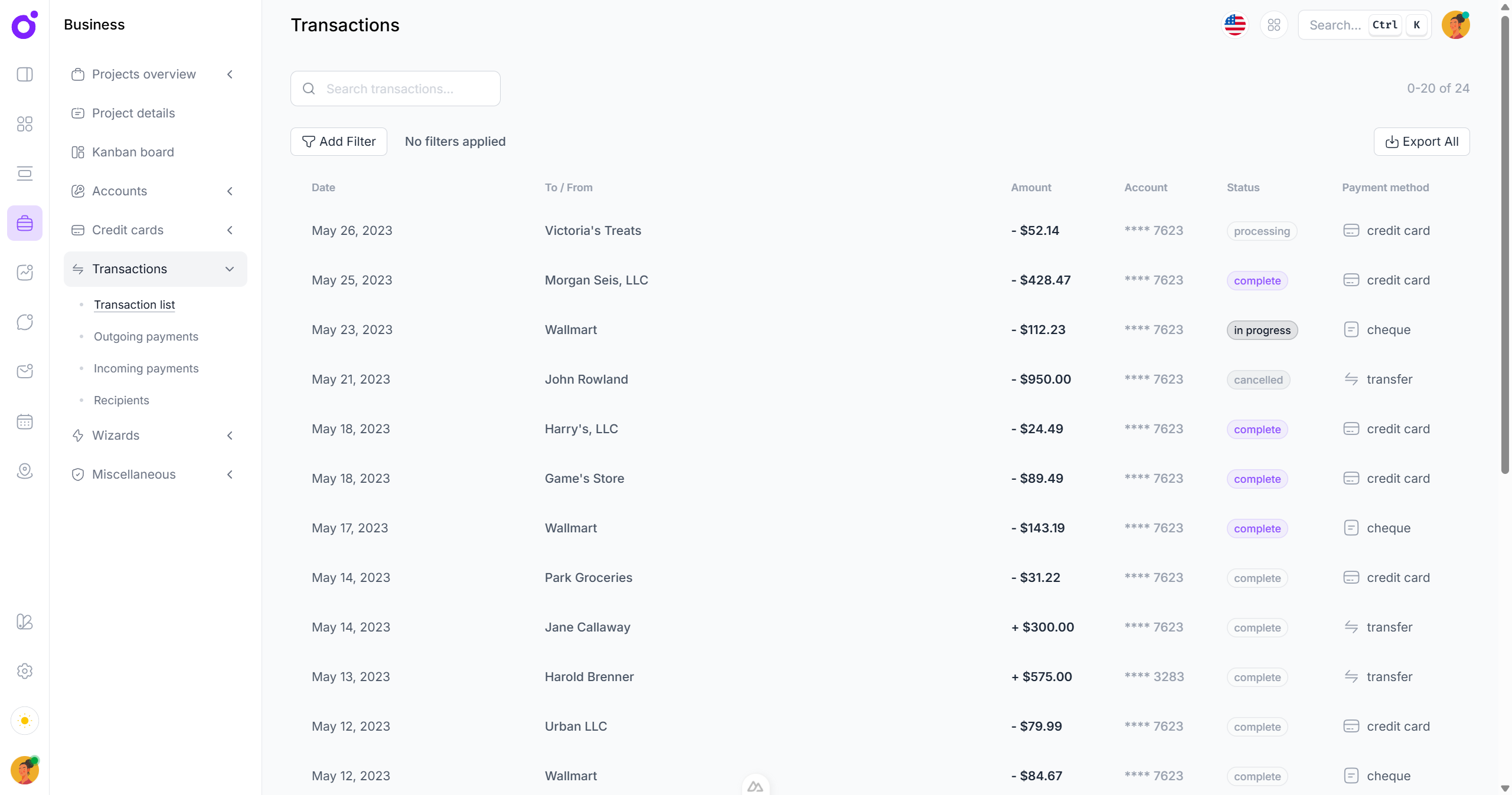 Tairo - Transactions