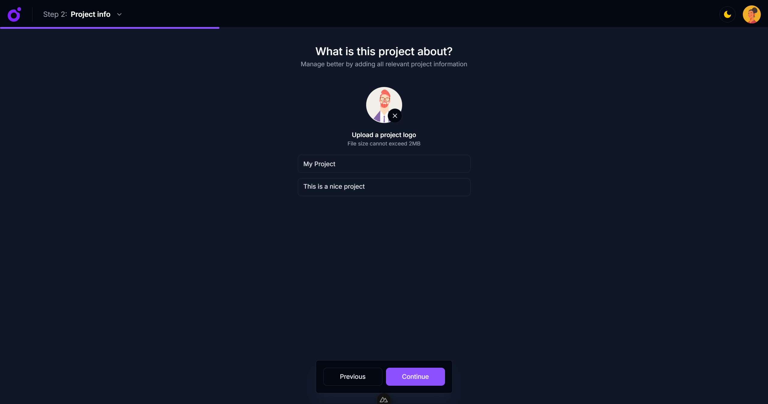 Tairo - Wizard — Step 2